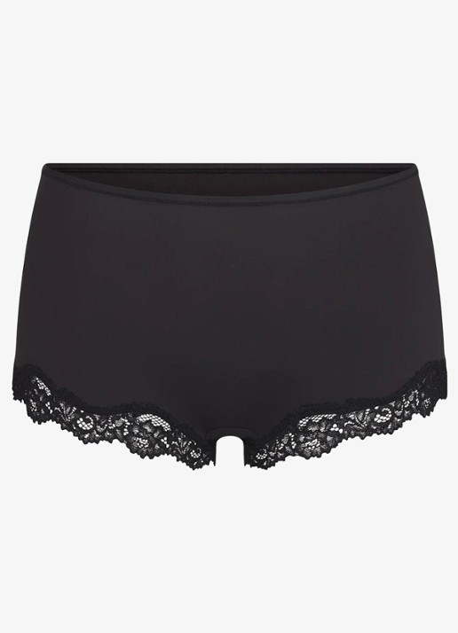 SKIMS Fits Everybody shorty met details van kant - voorkant 4 zwart