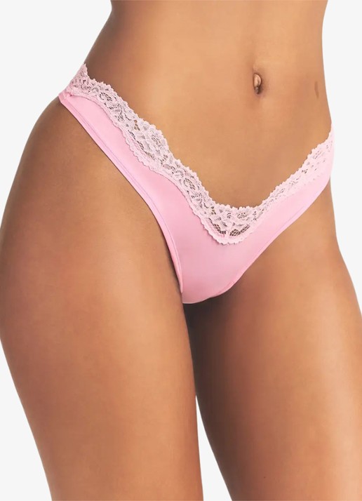 SKIMS Fits Everybody string met details van kant  - detail 7 roze