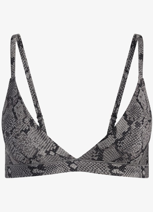 SKIMS Fits Everybody Triangle bralette met print - voorkant 2 shadow snake print