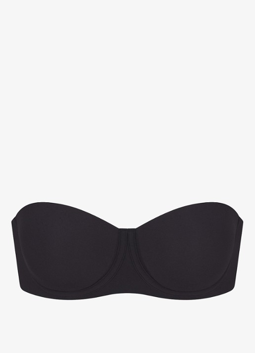 SKIMS Fits Everybody voorgevormde strapless bh met afneembare bandjes - voorkant zwart