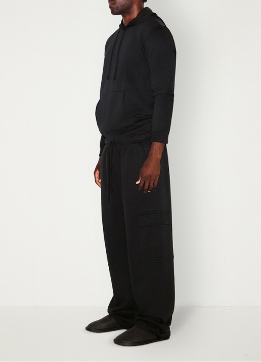 SKIMS Fleece Lounge hoodie met kangoeroezak  - detail 3 zwart