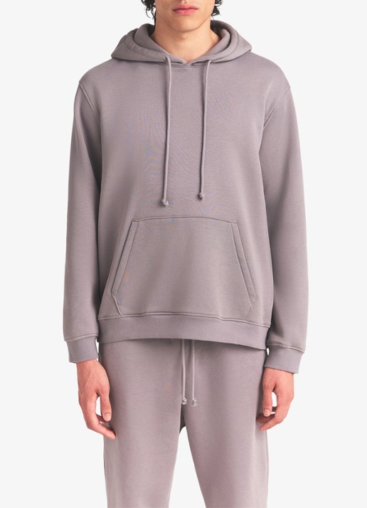 SKIMS Fleece Lounge hoodie met kangoeroezak - voorkant 8 shadow