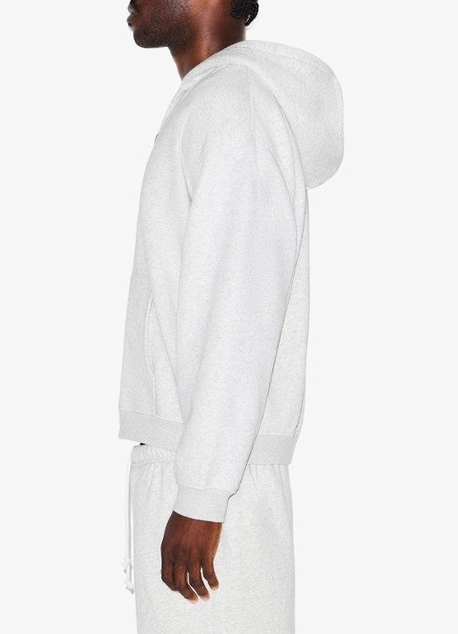 SKIMS Fleece Lounge vest met capuchon - detail 3 light heather grey