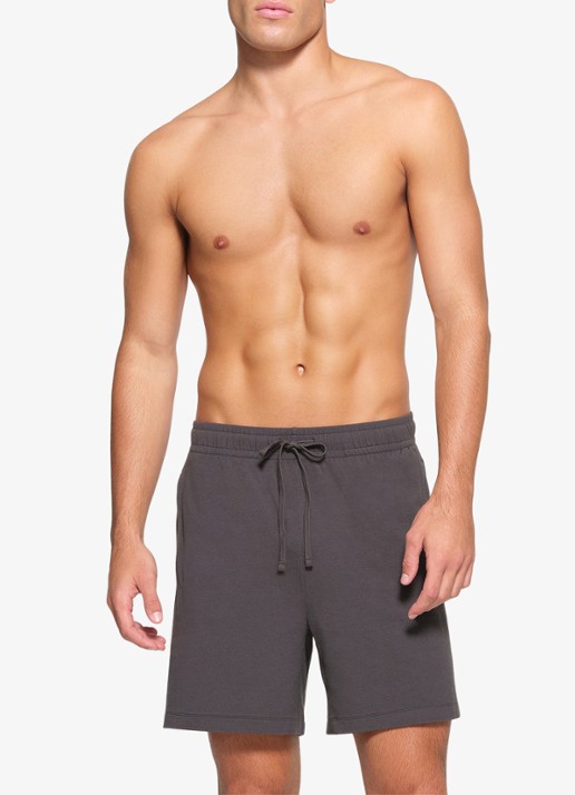 SKIMS Jersey Lounge straight fit korte jogginsbroek  - voorkant 4 antraciet