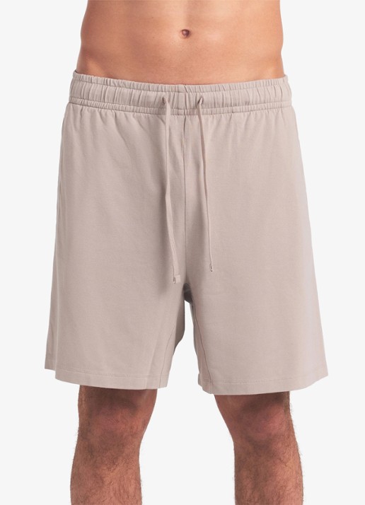 SKIMS Jersey Lounge straight fit korte jogginsbroek  - detail 2 beige