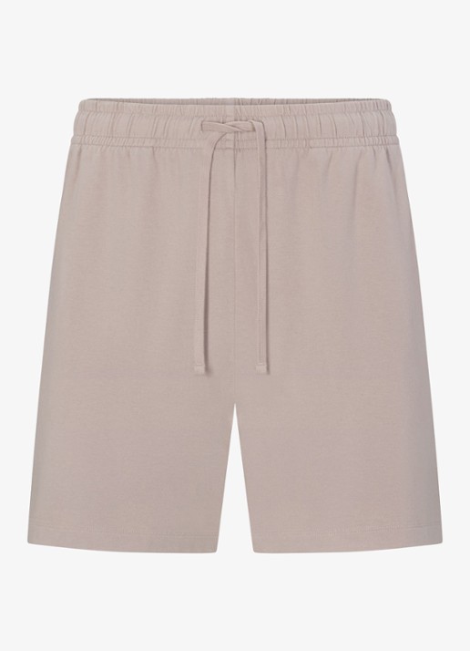 SKIMS Jersey Lounge straight fit korte jogginsbroek  - voorkant 5 beige