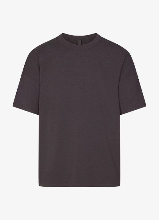 SKIMS Jersey Lounge T-shirt met ronde hals - voorkant 2 antraciet