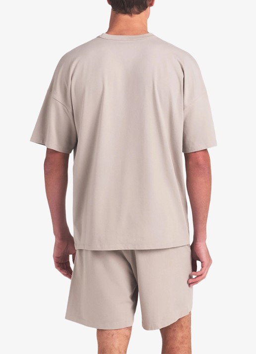 SKIMS Jersey Lounge T-shirt met ronde hals - achterkant 5 beige