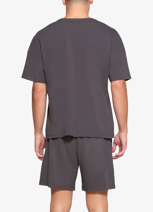 SKIMS Jersey Lounge T-shirt met ronde hals - achterkant 2 donkerbruin