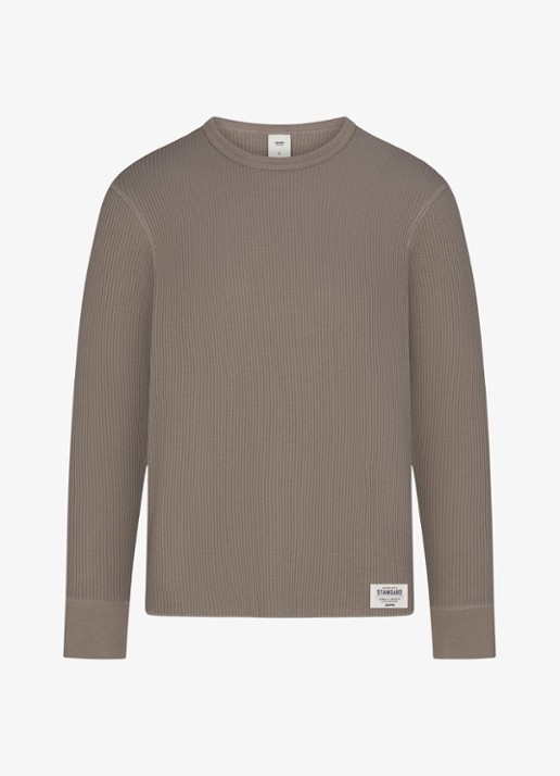 SKIMS Long sleeve met structuur - voorkant 7 donkerbeige