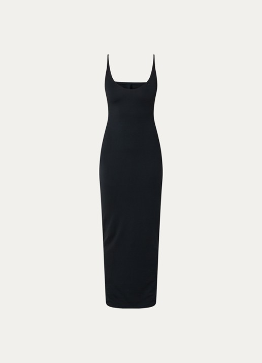 SKIMS Maxi jurk met rechthoekige hals - voorkant 3 donkerblauw