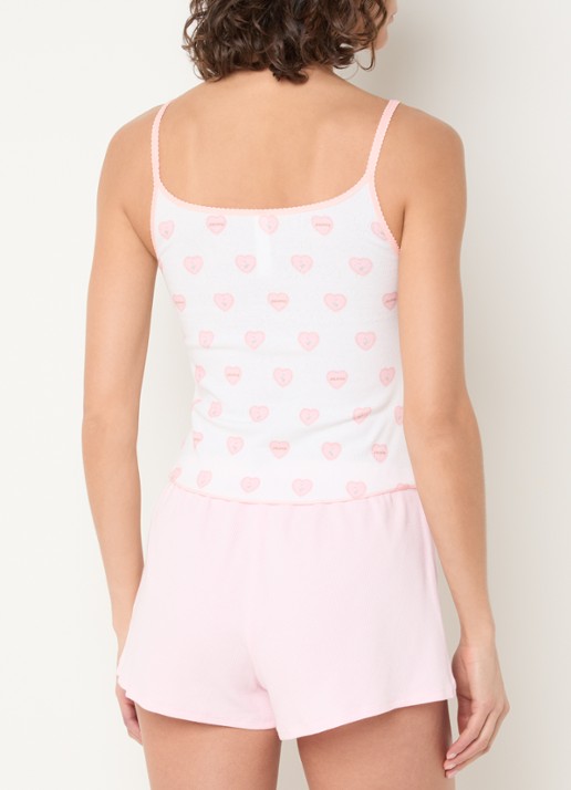 SKIMS Pointelle pyjamatop met logoprint - achterkant 4 wit