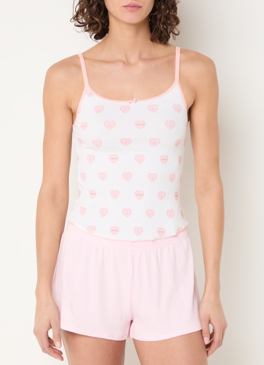 SKIMS Pointelle pyjamatop met logoprint