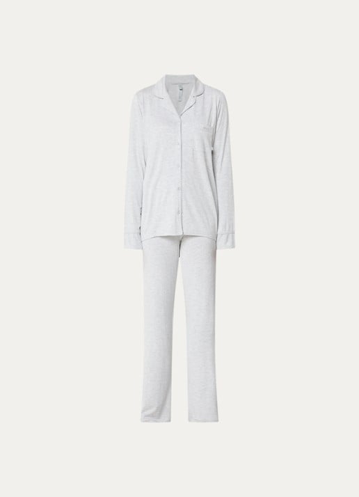 SKIMS Pyjamaset met logo - voorkant 3 lichtgrijs