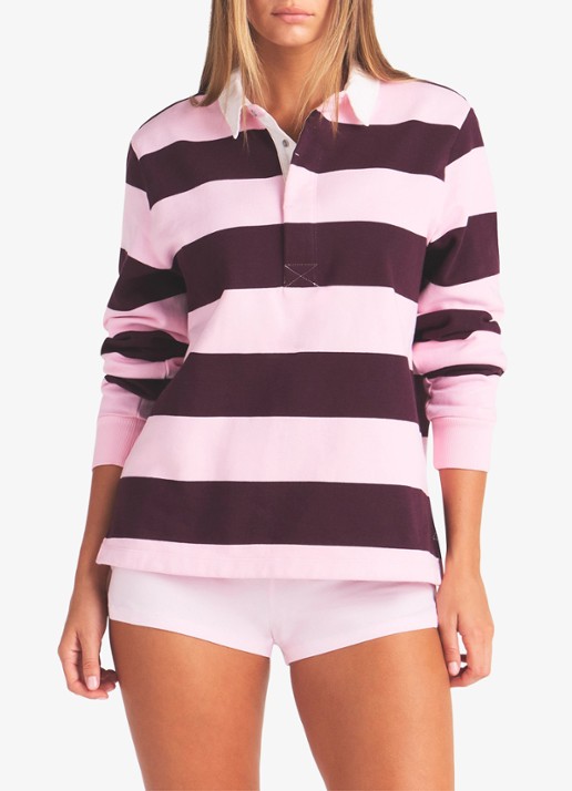 SKIMS Regular fit polo met streepprint