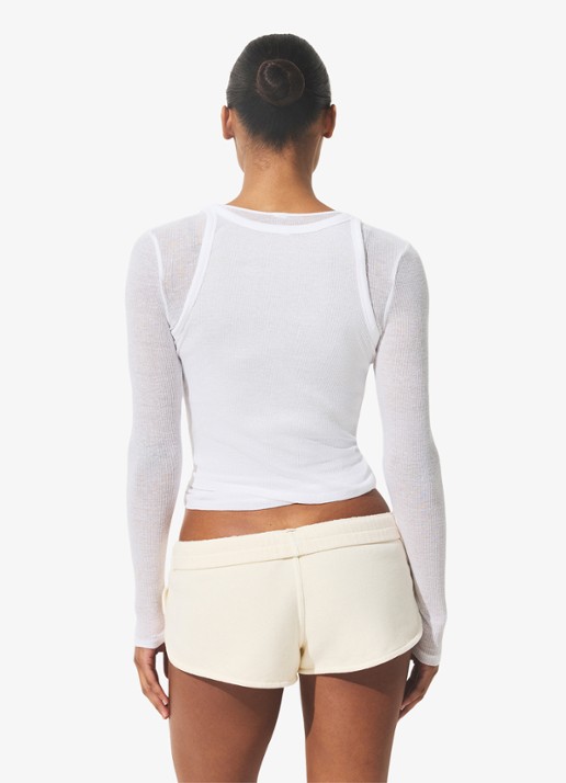 SKIMS Semi-transparante tanktop met ribstructuur - achterkant 4 wit