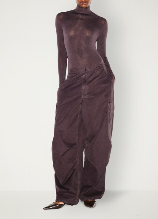 SKIMS Sheer Modal semi-transparante body in kasjmierblend met col  - voorkant 5 phoenix