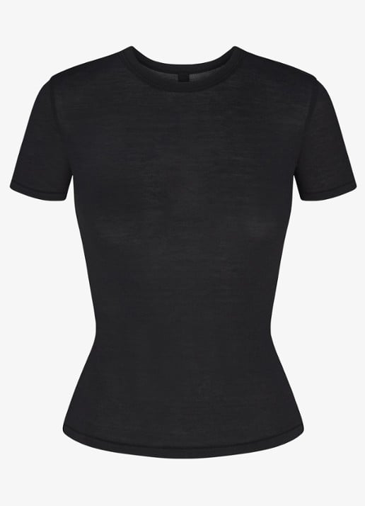 SKIMS Sheer Modal T-shirt in kasjmierblend  - voorkant 3 onyx
