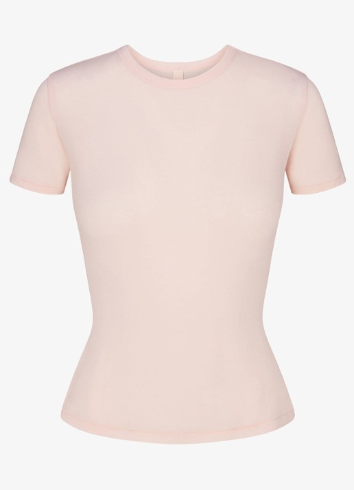 SKIMS Sheer Modal T-shirt in kasjmierblend  - voorkant 2 primrose