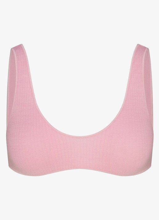 SKIMS Sheer Seamless bralette in wolblend - voorkant 4 halite / roze