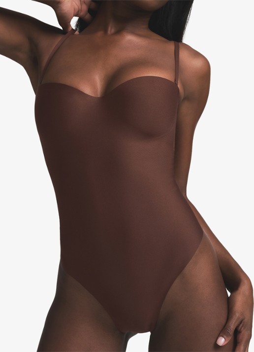 SKIMS Skims Body corrigerende stringbody met beugel - detail chocoladebruin