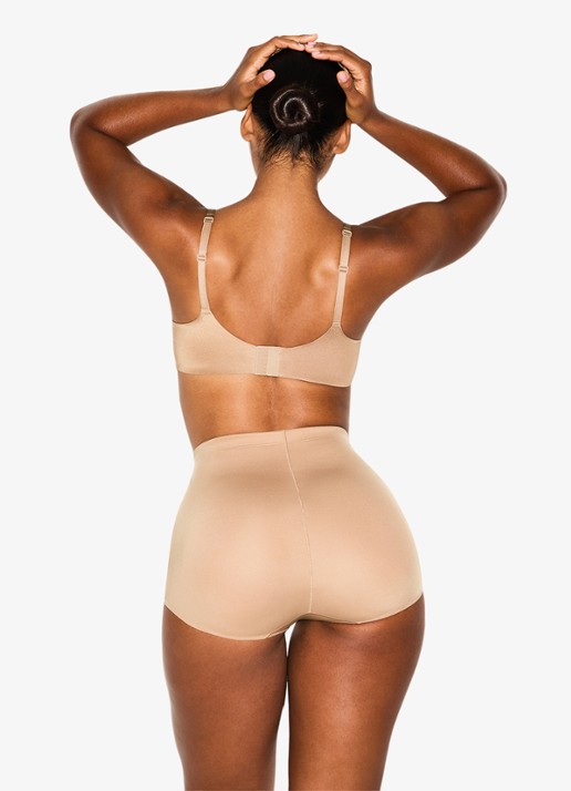 SKIMS Skims Body mid waisted slip met padding  - achterkant 3 beige