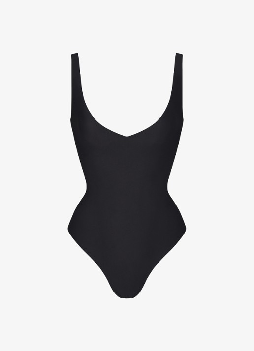 SKIMS Skims Body plunge stringbody - voorkant zwart