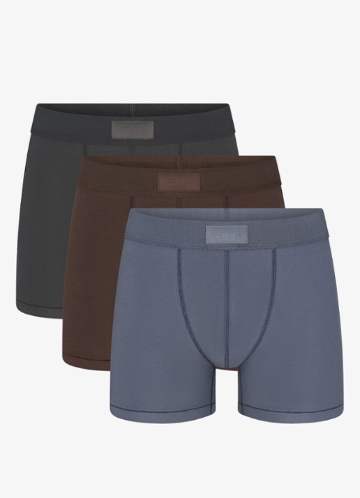 SKIMS Skims Cotton 3" boxershorts in 3-pack - voorkant 5 bruin