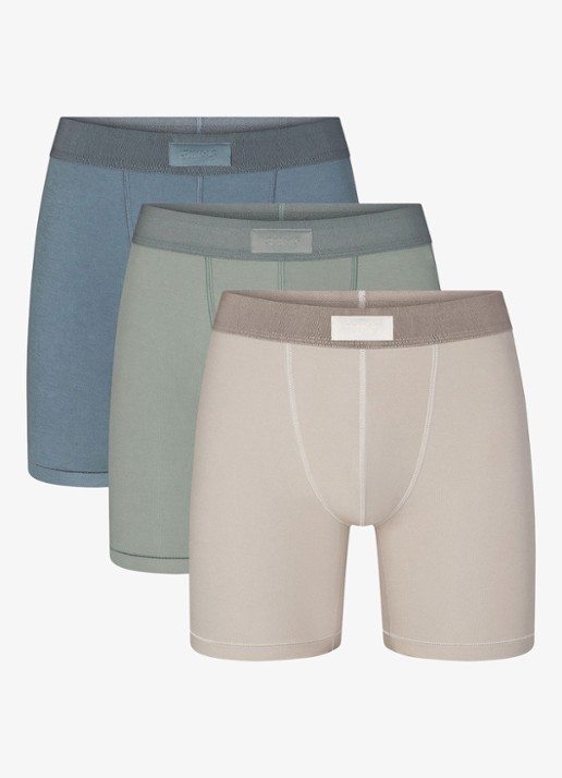 SKIMS Skims Cotton 5" boxershorts in 3-pack - voorkant 6 taupe