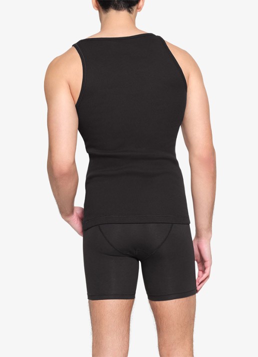 SKIMS Skims Cotton tanktop met ribstructuur in 3-pack - achterkant 2 onyx