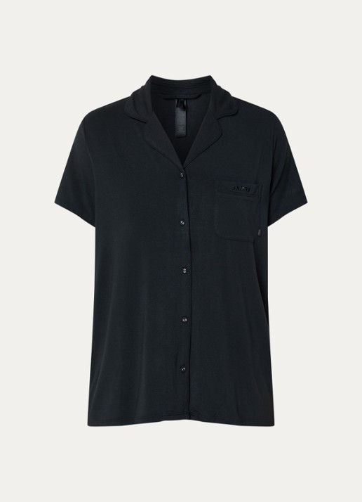 SKIMS Skims Sleep pyjamaset met logoborduring - voorkant 7 zwart