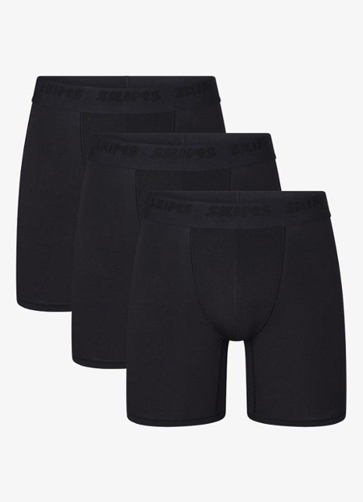 SKIMS Skims Stretch 5" boxershorts met logoband in 3-pack - voorkant 6 obsidian