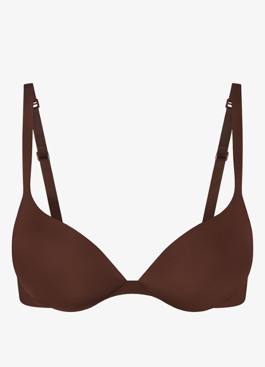 SKIMS Skims Ultimate plunge push up bh  - voorkant 3 chocoladebruin