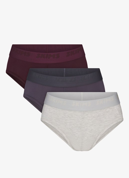 SKIMS Slip met logoband in 3-pack - voorkant 3 blauw