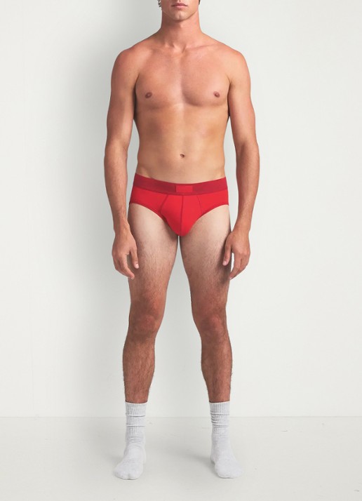 SKIMS Slip met logoband in 3-pack - voorkant 2 rood