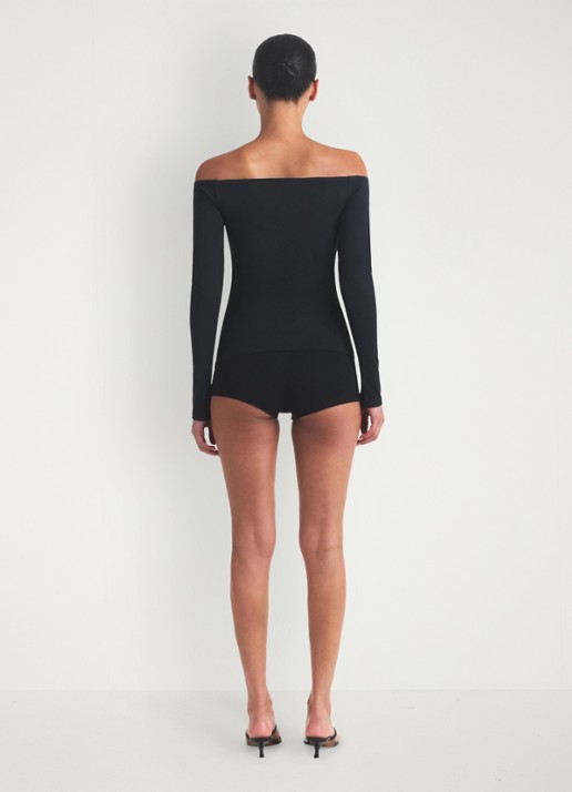 SKIMS Smooth Layers off shoulder top - achterkant zwart