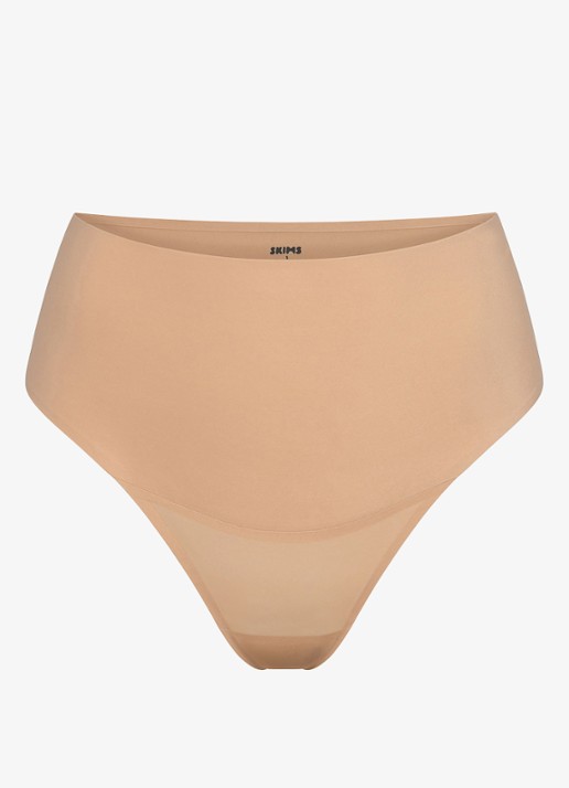 SKIMS Smoothing intimates high waisted tanga - voorkant 3 naturel