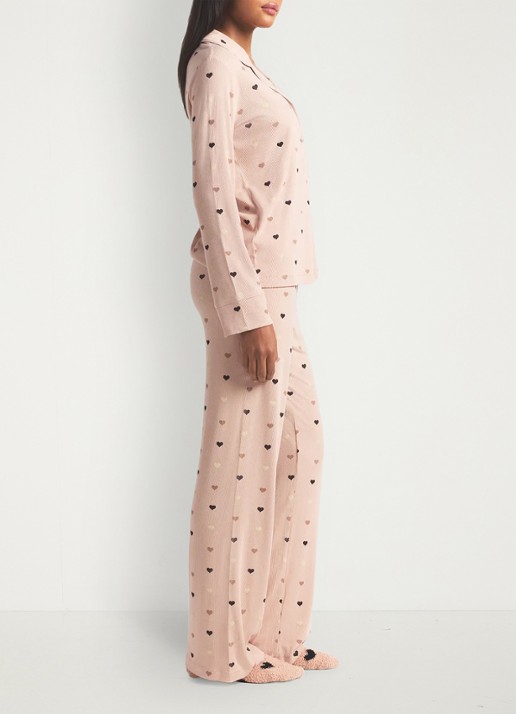 SKIMS Soft Lounge pyjamaset met print - detail 4 mica mini heart halfdrop