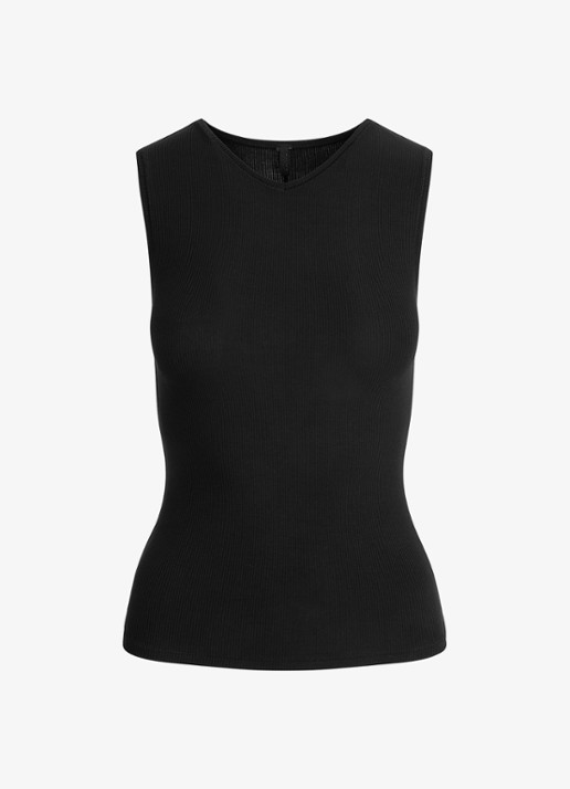 SKIMS Soft lounge V nek tank - voorkant 2 zwart