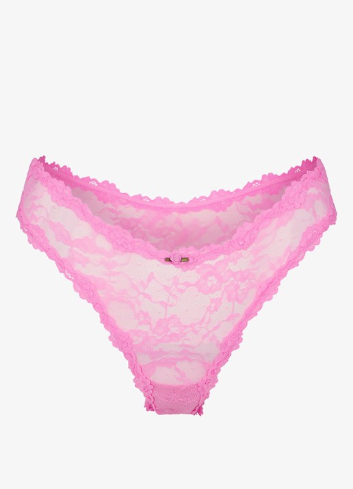 SKIMS Stretch Lace string van kant - voorkant 2 sugar pink
