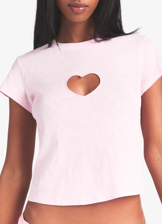 SKIMS Worn In Jersey cropped T-Shirt met cut-out detail