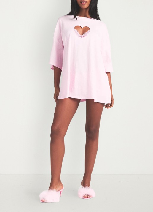 SKIMS Worn In Jersey Oversized T-Shirt met cut-out detail - detail 4 baby pink