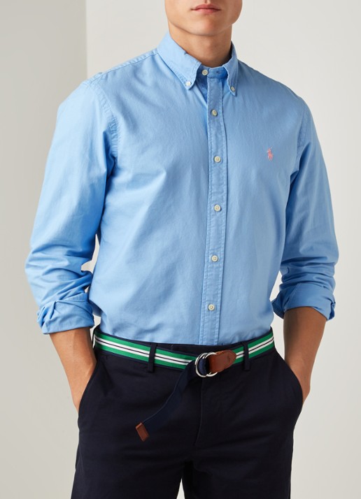 Slim fit button down-overhemd - detail 4 blue