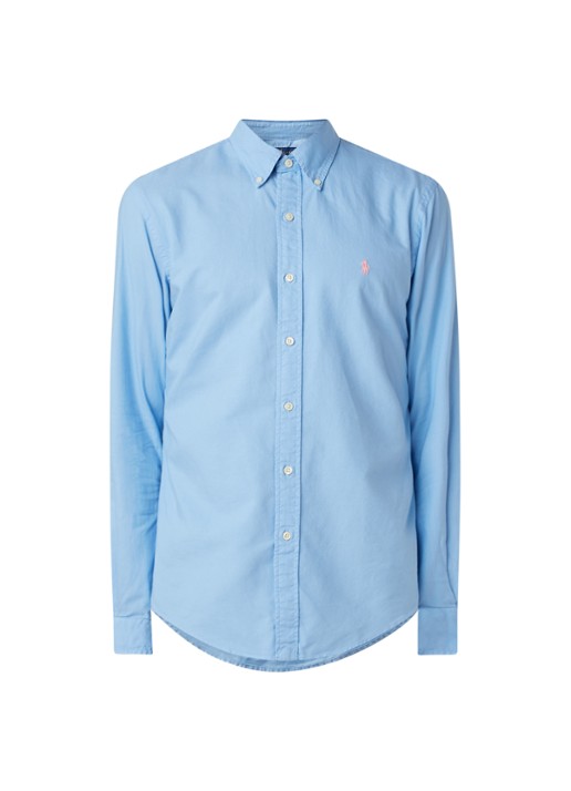 Slim fit button down-overhemd - voorkant 2 blue