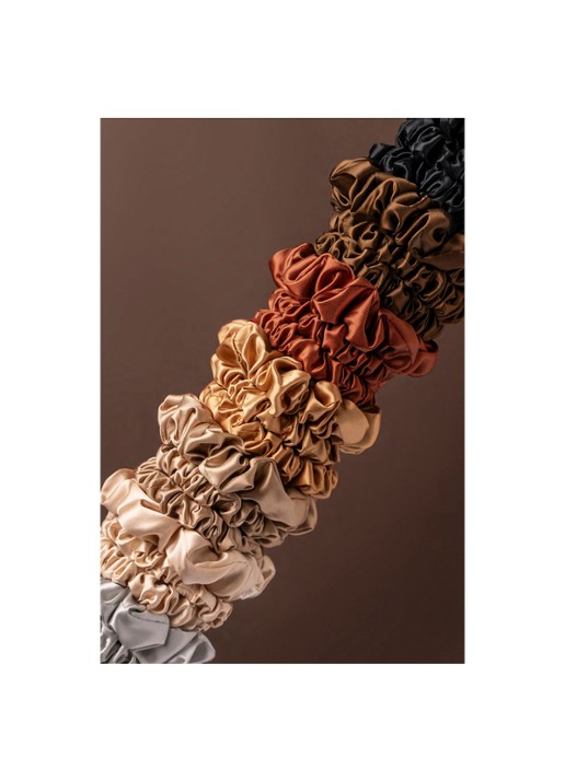 slip Back To Basics Pure Silk Scrunchies Set - haarelastiek van zijde set van 3 - detail 5 blonde