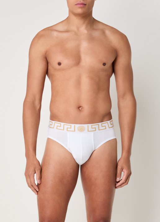 Slip met logoband - voorkant 2 wit