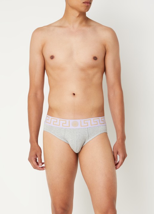 Slip met logoband - voorkant 3 grijsmele