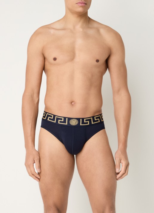 Slip met logoband - voorkant 3 donkerblauw