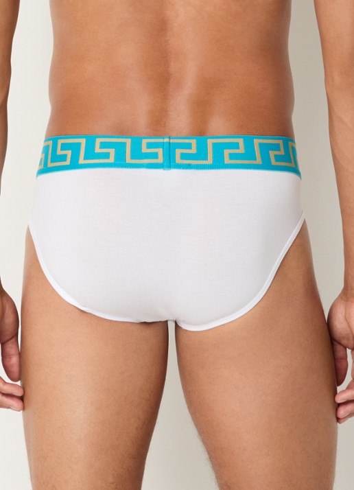 Slip met logoband - achterkant zeegroen