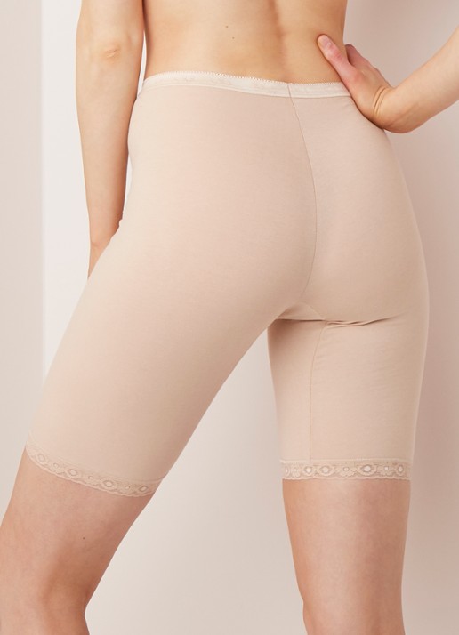 Sloggi Basic+ long halflange shorts met kant - achterkant 3 beige